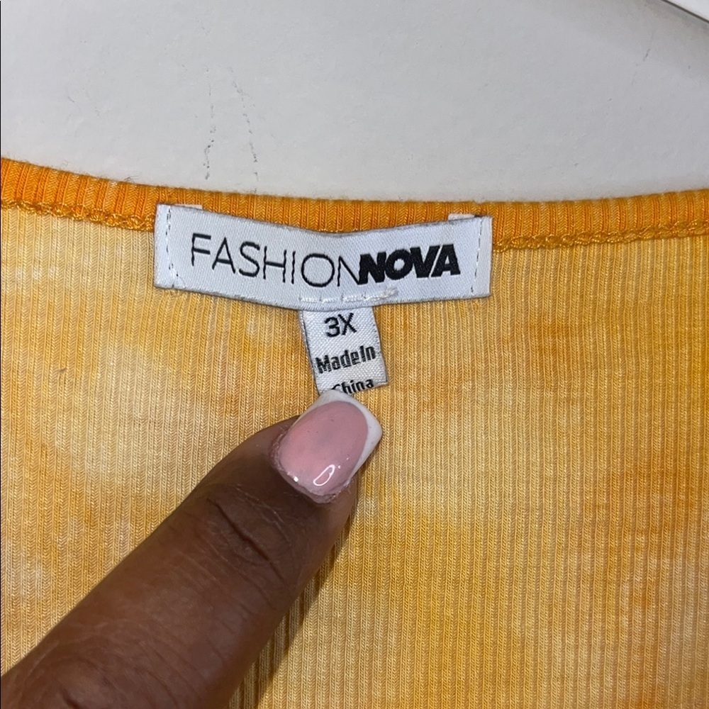 Fashion Nova Orange Yellow Tie Dye T Shirt Dress Size 3X - Picture 2 of 6